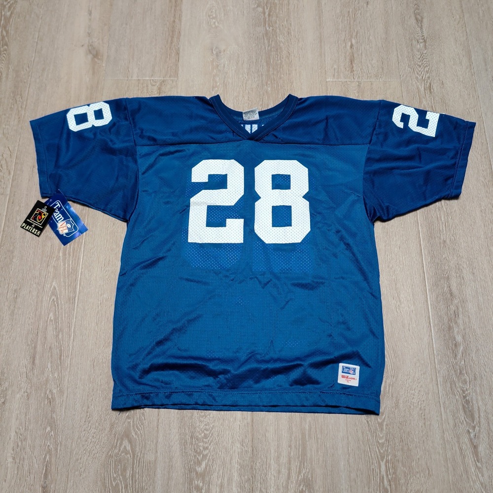 New Vintage 90s Wilson Indianapolis Colts Faulk 28 Jersey Youth XL Blue USA Made